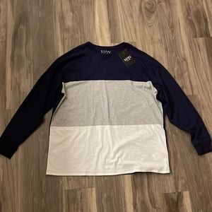 boohooMAN Oversized Colorblock Longsleebe Tee